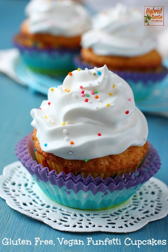 Funfetti Cupcake Recipe (Gluten Free, Vegan) by Hybrid Rasta Mama