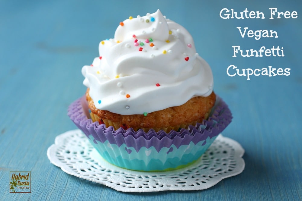 Funfetti Cupcake Recipe (Gluten Free, Vegan) by Hybrid Rasta Mama